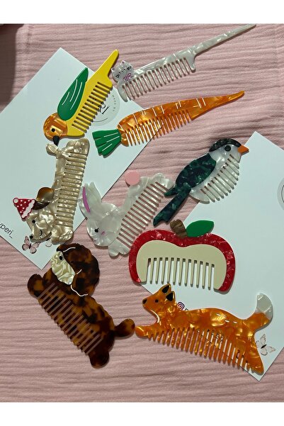 MADE BY PERİ Figured Bone, Bag Comb Cute Design Hair Comb Suitable for Children and Adults