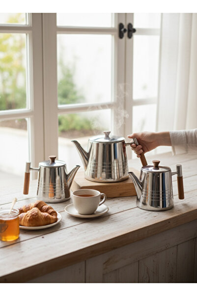 saif Chrome Wooden Stainless Steel Jug Set