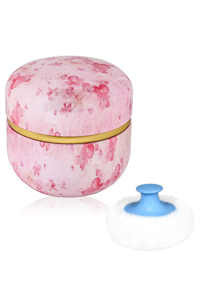 Choice Pink Flower Makeup Puff and Powder Container for Body Dusting Powder C...