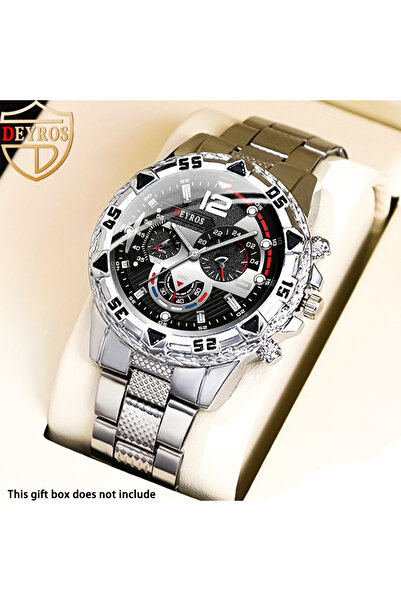 Choice1 Silver Men Watch 2pcs/set, Classic Fashion Men's Business Quartz Watc...