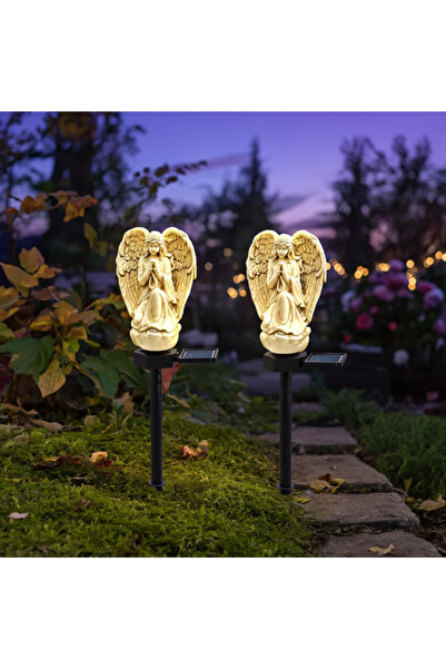 Innova Set de 2 Lămpi Solare Decorative în formă de Înger cu LED, Iluminare A...