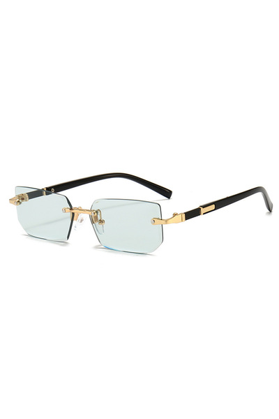 Choice1 green Rimless Sunglasses Rectangle Fashion Popular Women Men Shades S...