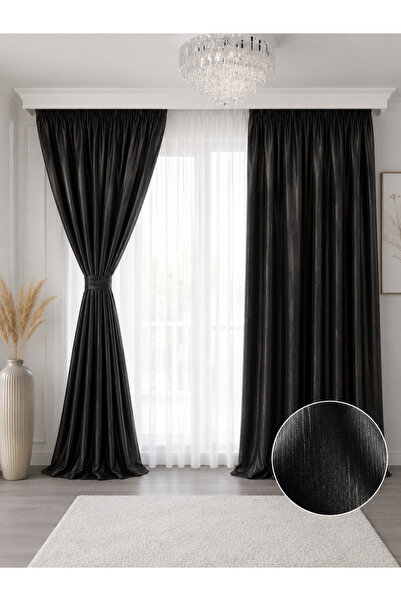 Liz Line Set doua draperii blackout 100%, opreste caldura si frigul, cu rejan...