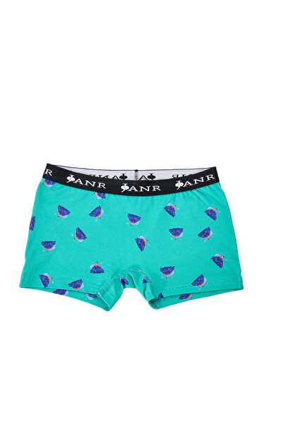 JANR Kadın Boyshort Pamuklu Turkuaz Desenli Passionate Explorations Turquoise...