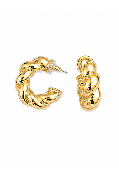 Venus Design Steel Twisted Hoop Earrings