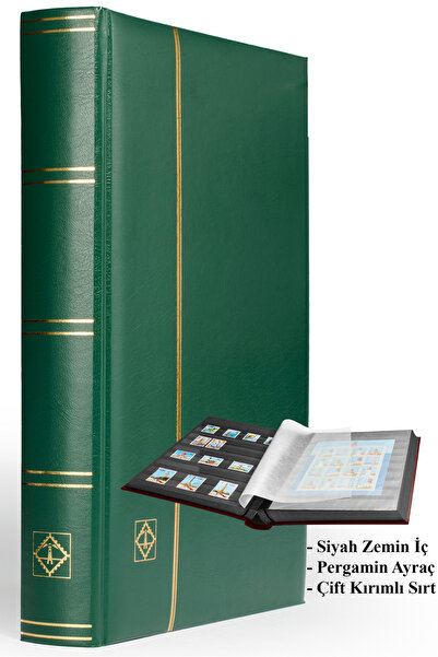Leuchtturm Comfort Pul Defteri A4, 32 Sheets, 64 Pages, Black Background, Pad...