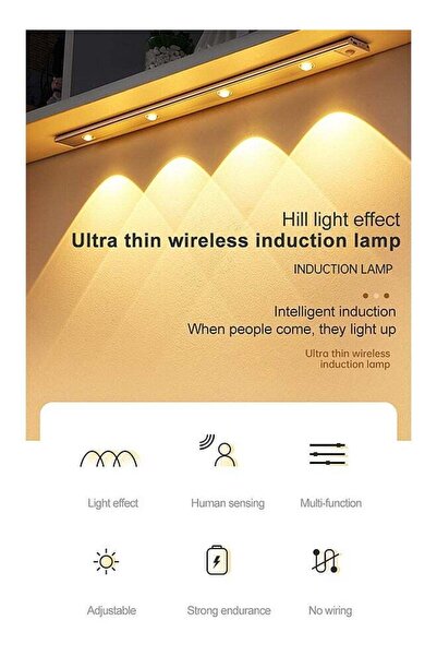 MITOYO Motion Sensor Light - Aluminum Alloy LED Light - Cordless Under Cabinet Light - White, Warm, Natural Light - Human Body Sensor - Magnetic Installation - Rechargeable Night Light for Kitchen, St