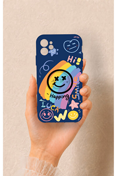 Vip Case iPhone 11 Uyumlu Happing Smile Desenli Silikon Kılıf