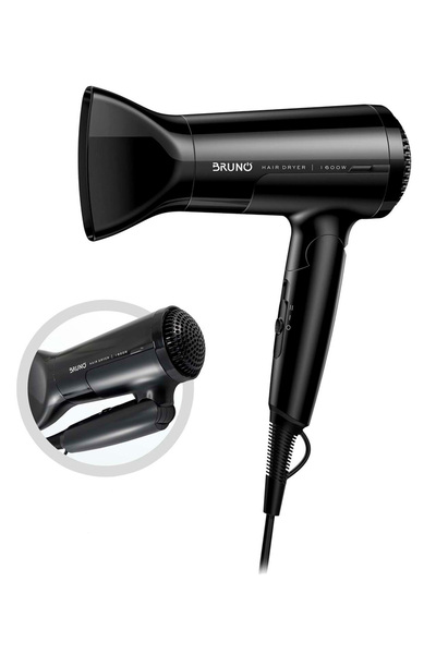Bruno σεσουάρ μαλλιών BRN-0153, 1600W, αναδιπλούμενη λαβή, μαύρο