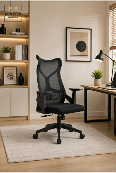 MARIA HOMES Ergonomic High-Back Mesh Office Chair with Adjustable Armrests, L...