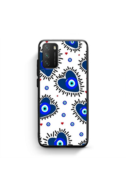 Other Xiaomi Poco M3 Heart evil eye beads Black Glossy Θήκη