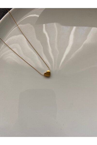 Anetta Jewelry Kadın altın renk mini kalp model çelik kararmaz kolye(40 cm)