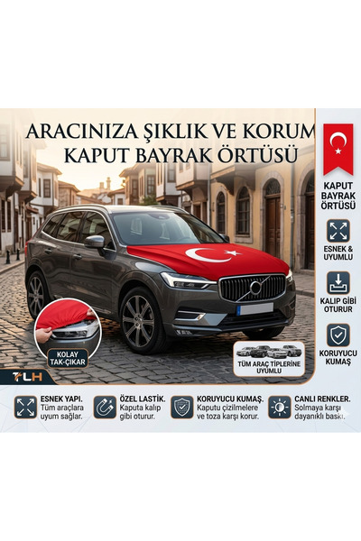 İyem KAPUT TÜRK BAYRAĞI-TÜM ARAÇLARA UYUMLU