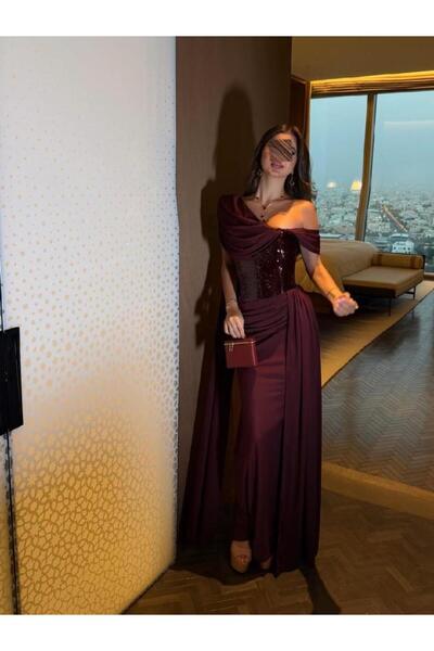 Moda Line elegant burgundy dress