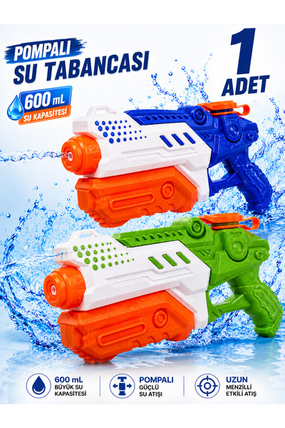 a v d a 600 mL Büyük Boy Pompalı Su Tabancası Güçlü Basınçlı Uzun Menzilli Su...