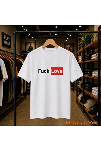 playwear Μπλουζάκι με στάμπα Fuck Love, 100% βαμβακερό, oversized, χαλαρή και...