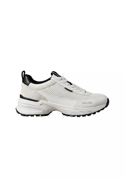 Calvin Klein Erkek Kalın Topuk Deri Bağcıklı Rahat Taban Beyaz Sneaker