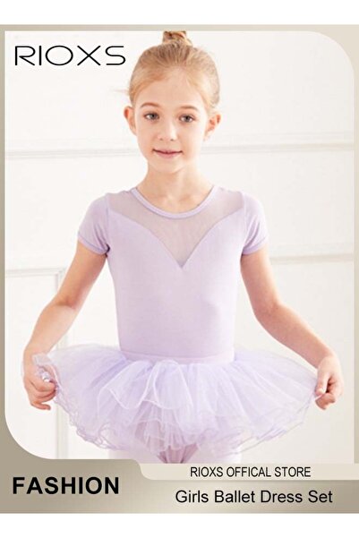 RIOXS Girls' Ballet Dress With Tights, Kids Girls Tutu Dress, Tutu Slim Dance...