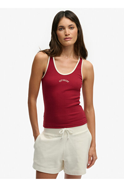 SUPERDRY Bordo Kadın Logo Baskılı Atlet W6012170A