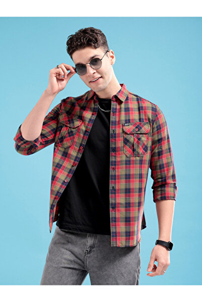 The Indian Garage Co By Styli Men Slim Fit Checked Shirt