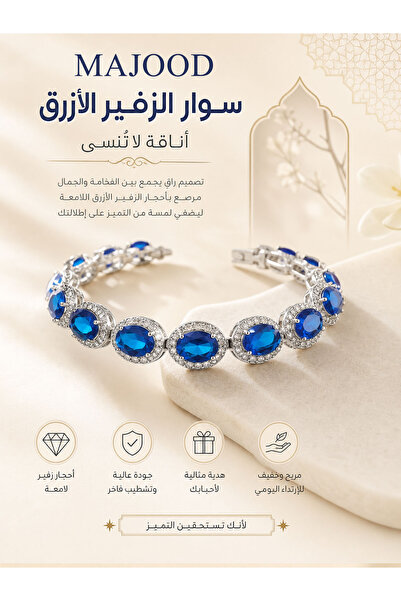 MAJOOD Luxury Zircon Tennis Bracelet for Women | Sparkling Crystal Adjustable...