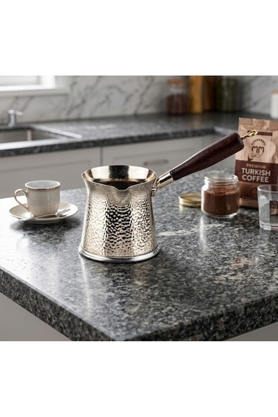 Elista Telveli 5-Person Cast Iron Coffee Pot with Wooden Handle - Compatible ...