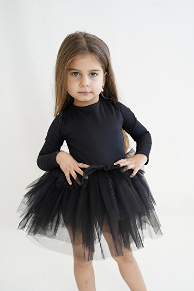 My Baby By Merry فستان راقصة الباليه المنفوش ذو الأكمام الطويلة للفتيات باللو...