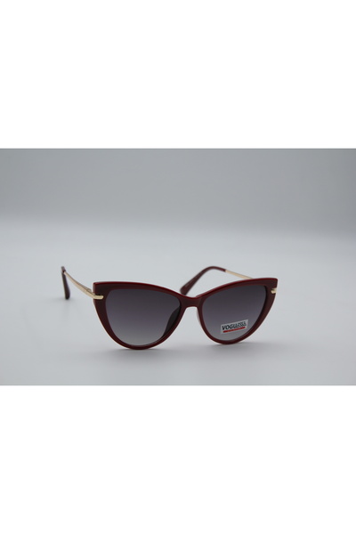 VOGUESSE eyewear - cat eye altın rengi metal saplı kadın bordo güneş gözlüğü