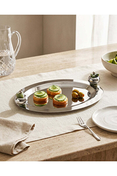 REDTAG Silver Oval Tray With Handels