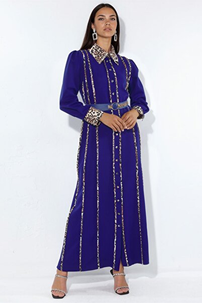 Hiccup Msn Leopard Patterned Long Shirt Dress