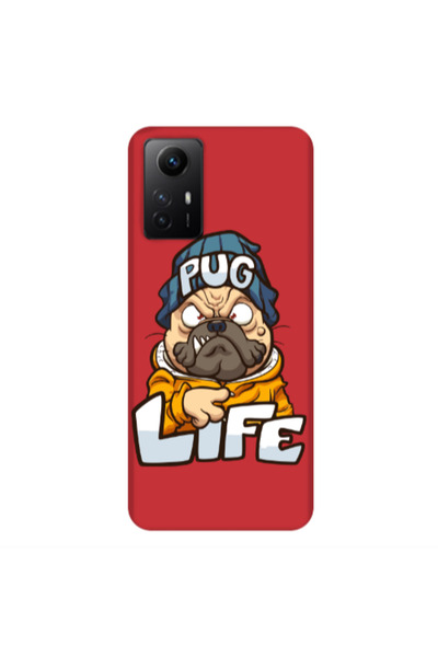 Other Xiaomi Redmi Note 12s Pug Life 2 Red Colored Silicone TPU Θήκη