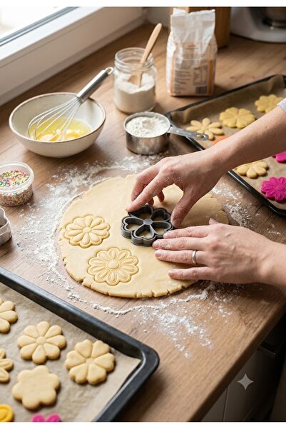 Onflow Flower Motif Cookie Mold Set - 3-Piece Special Design