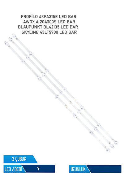 Profilo 43PA315E 3 Parça 43 inc Tv Led Bar