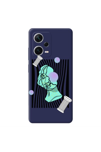 Other Xiaomi Poco X5 Columns Dark blue Colored Silicone TPU Θήκη