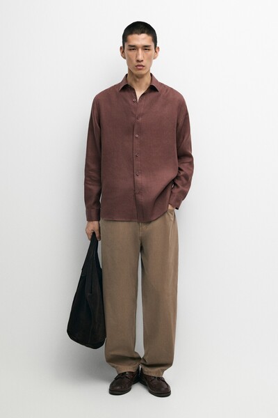 Massimo Dutti Poplin barrel fit denim görünümlü pantolon