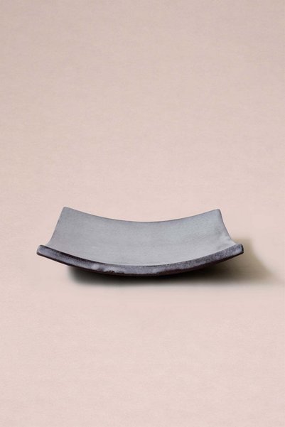 Barine Stoneware Square Plate with Curved Edges 17 cm
