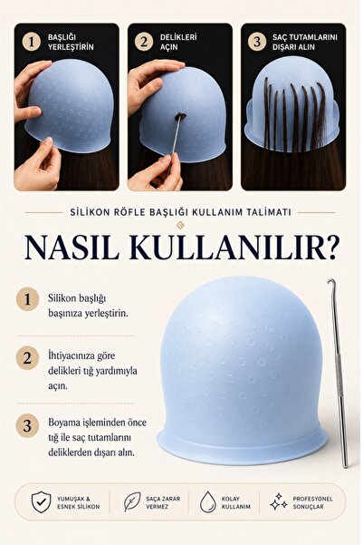 Redmax Professional Redmax Profesyonel Q-49 Silikon Röfle Bonesi ve Metal Tığ Seti – Profesyonel Saç Boyama & Meç Uygulama Başlığı