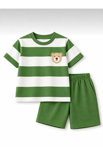 Milanlı Kids Boy's Summer Shorts and T-Shirt Cotton Set