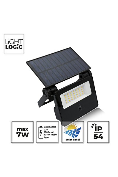 LightLogic Proiector solar LED cu senzor de mișcare 7W, IP54, 1000 lm
