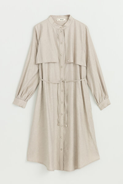Nihan Aller Detailed Hakim Collar Lyocell Wear-Remove - Stone