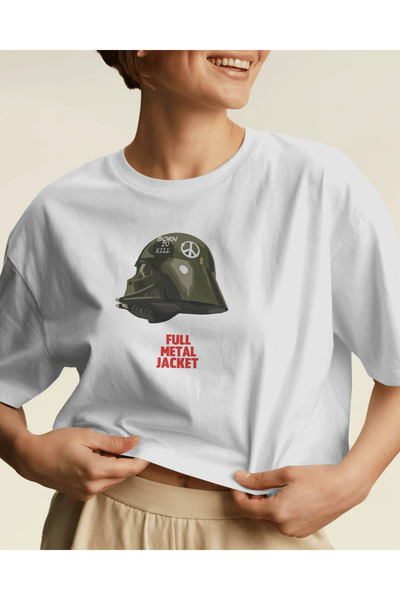 buzagi tasarım ürünleri Full Metal Jacked Star Wars Unisex White Regular T-Shirt