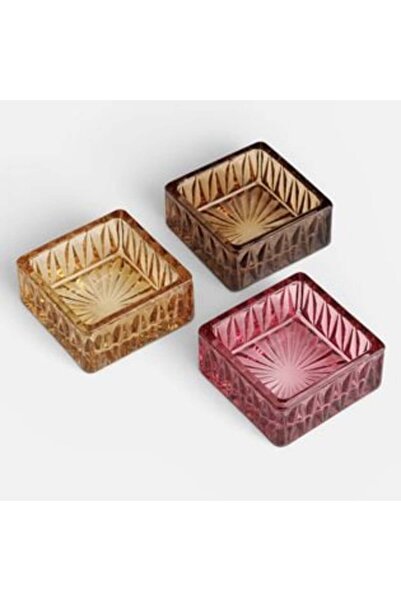 SHOPIENS Set de 3 Baze de sticlă Maro-Roz-Bej