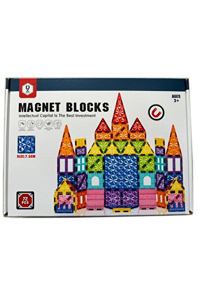 Blue Toys Μαγνητικά Τουβλάκια Κατασκευών 7.5εκ. 72 τεμάχια (MKZ013995)