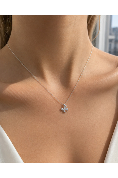 sara silver 925 Ayar Gümüş Kelebek tasarım Kadın Kolye