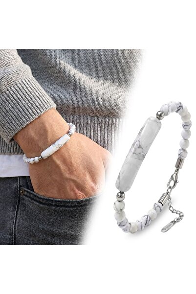 OGHAMAY Havlit Natural Stone Steel Rope and Steel Clip Bracelet 18392B19D1