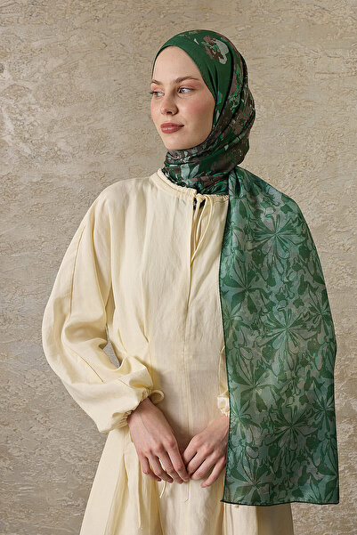 SilkTouch Emerald Lavinya Dream Patterned Double-Sided Organic Shawl