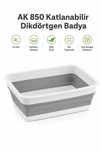DolphFin Folding Rectangular Basin 4 Liter Practical Foldable Basin