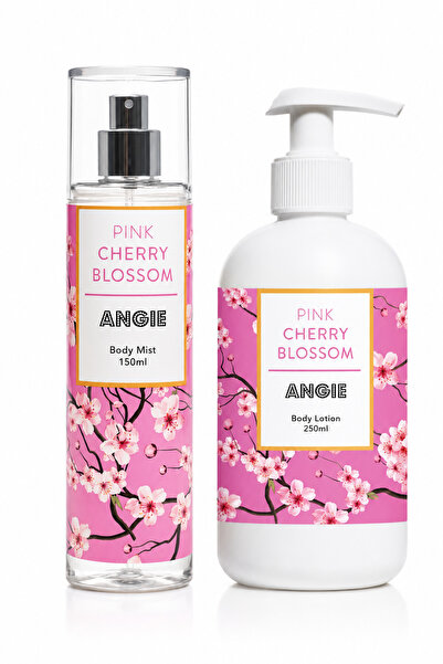 Angie Pink Cheery Blossom Japon Kiraz Çiçeği Vücut Spreyi 150 ml ve Vücut Los...