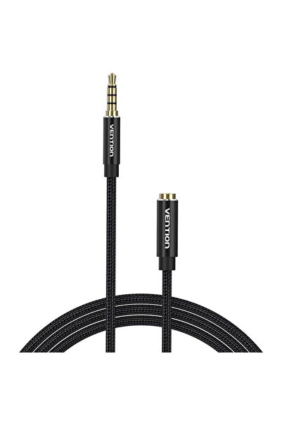 Vention Cablu prelungitor audio TRRS 3.5mm tată la 3.5mm mamă, 3m, BHCBI Negru