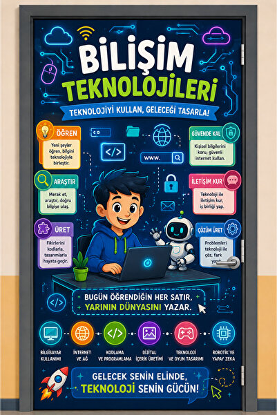 siverek reklam 200X100 cm Information Technologies School Door Dressing Foil ...